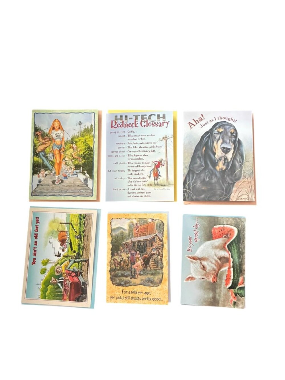 Variety 6-Pack VINTAGE Leanin' Tree Assorted Funny Birthday Cards Various Artist